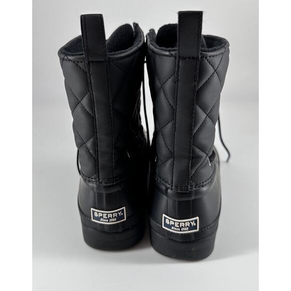 Sperry Black Quilted Duck Boots Women’s Size 9 Waterproof Winter Snow - Picture 4 of 11